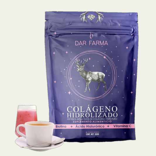 Colageno Hidrolizado con Biotina, Ácido Hialurónico y Vitamina C -  50 Porciones 500g.
