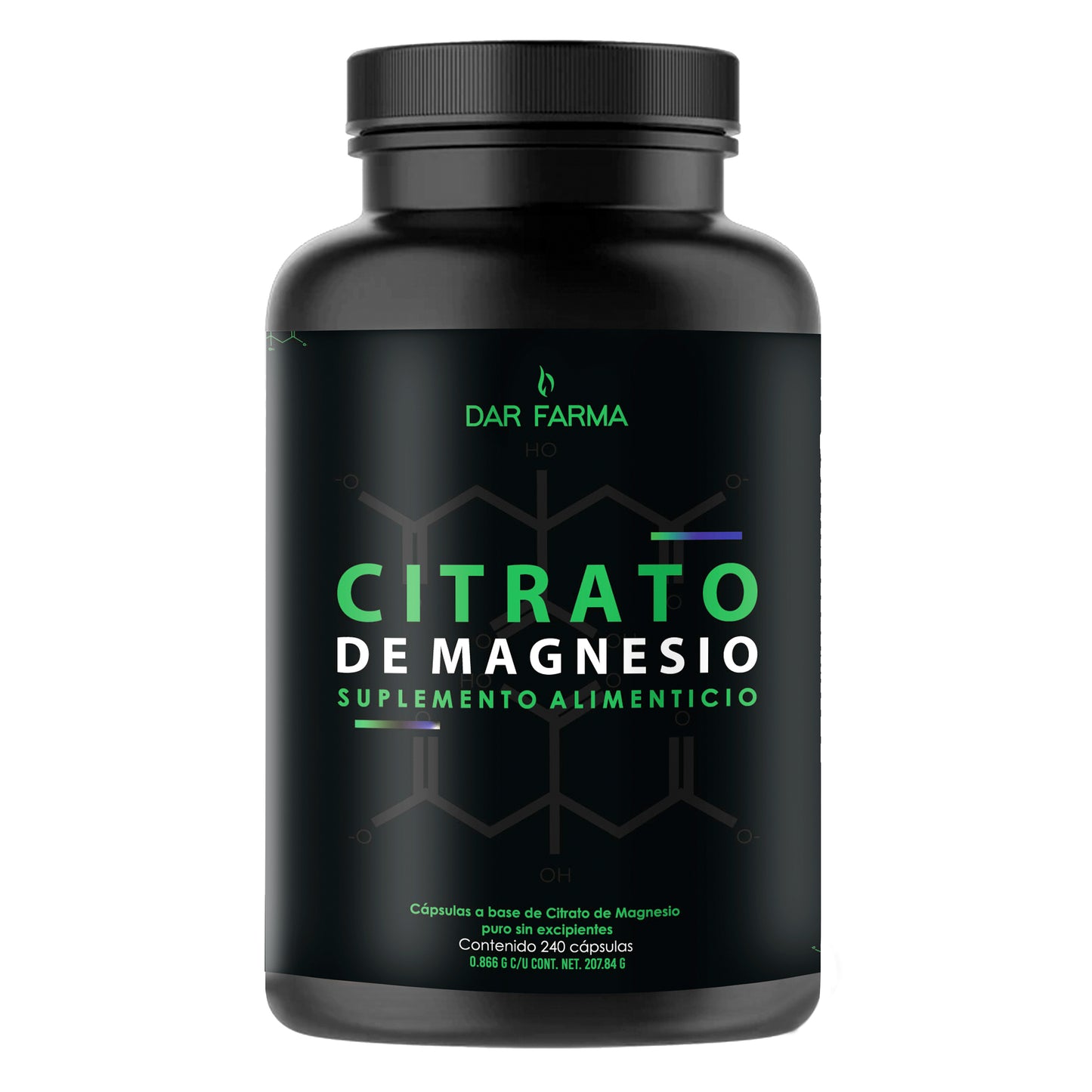 Citrato de Magnesio - 2600mg por Porción - 240 Cápsulas