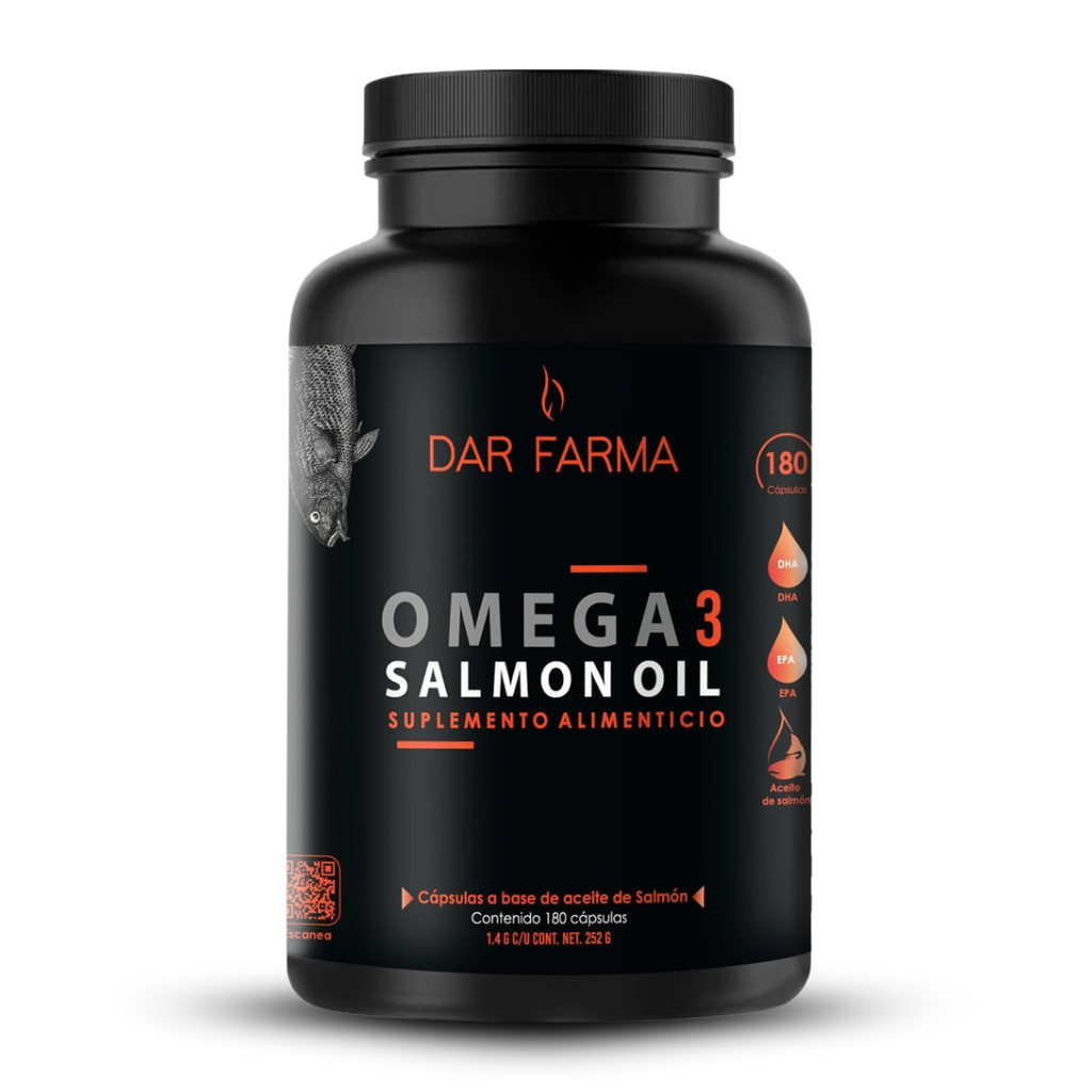 Omega 3 - 1400mg - Aceite de Salmon con Vitamina E, EPA y DHA - 180 Cápsulas