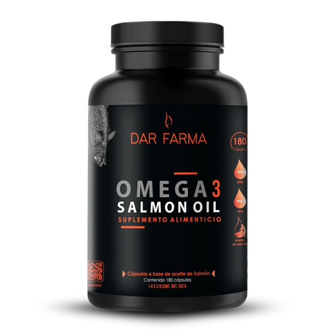 Omega 3 - 1400mg - Aceite de Salmon con Vitamina E, EPA y DHA - 180 Cápsulas