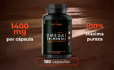 Omega 3 - 1400mg - Aceite de Salmon con Vitamina E, EPA y DHA - 180 Cápsulas