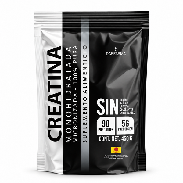 Creatina Monohidratada de Máxima Pureza en Polvo - Suplemento Alimenticio de Alto Rendimiento - 90 Servicios - 450 g para 3 Meses